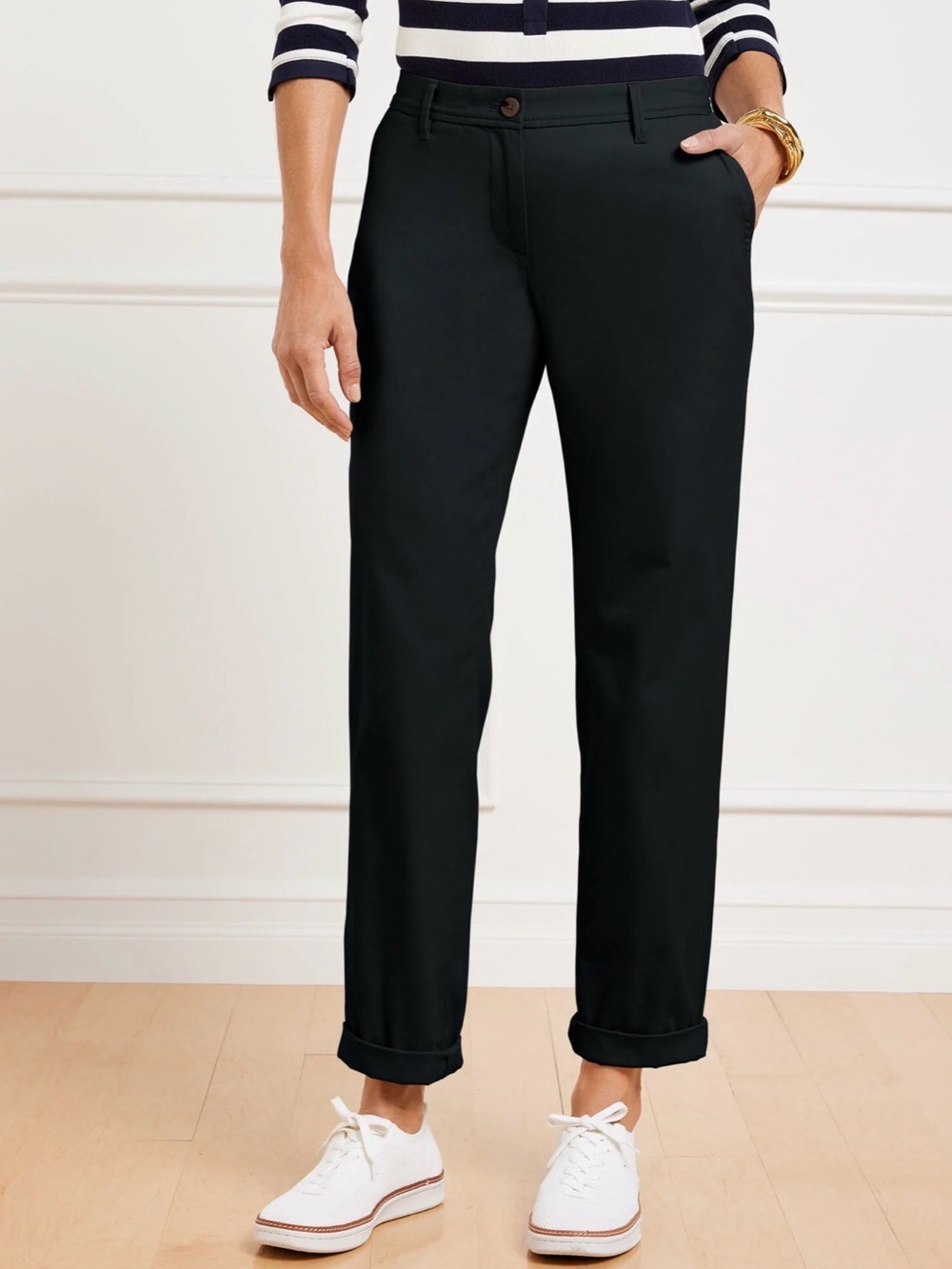 Talbots Black Relaxed Chino Pants